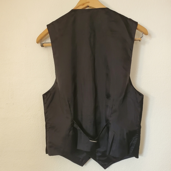 M Vintage 1990's Leather Suede Crochet Black Vest - Picture 2 of 8